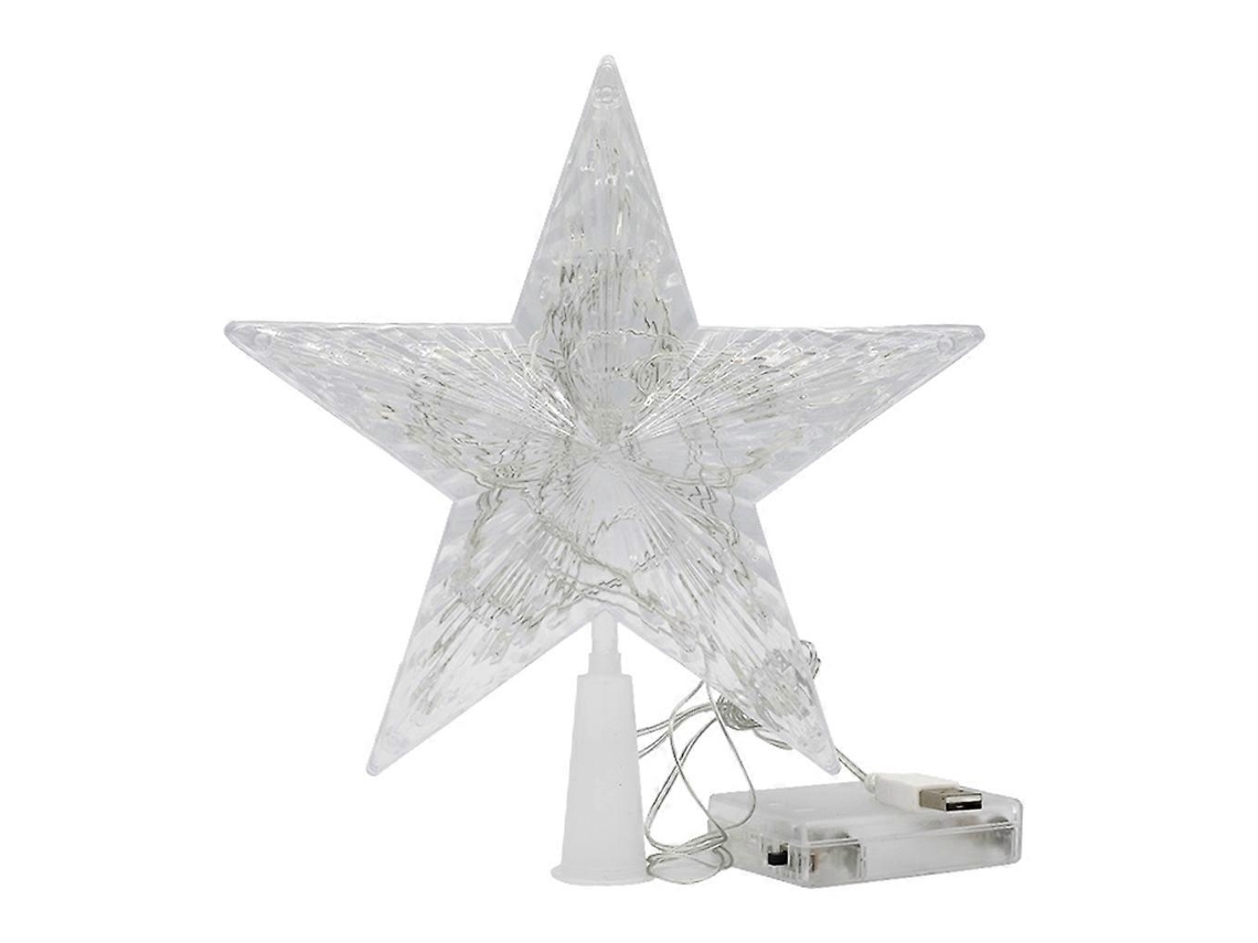 Enfeite De Árvore De Natal Com Luzes De Led Coloridas E Neve. Loja Olysi