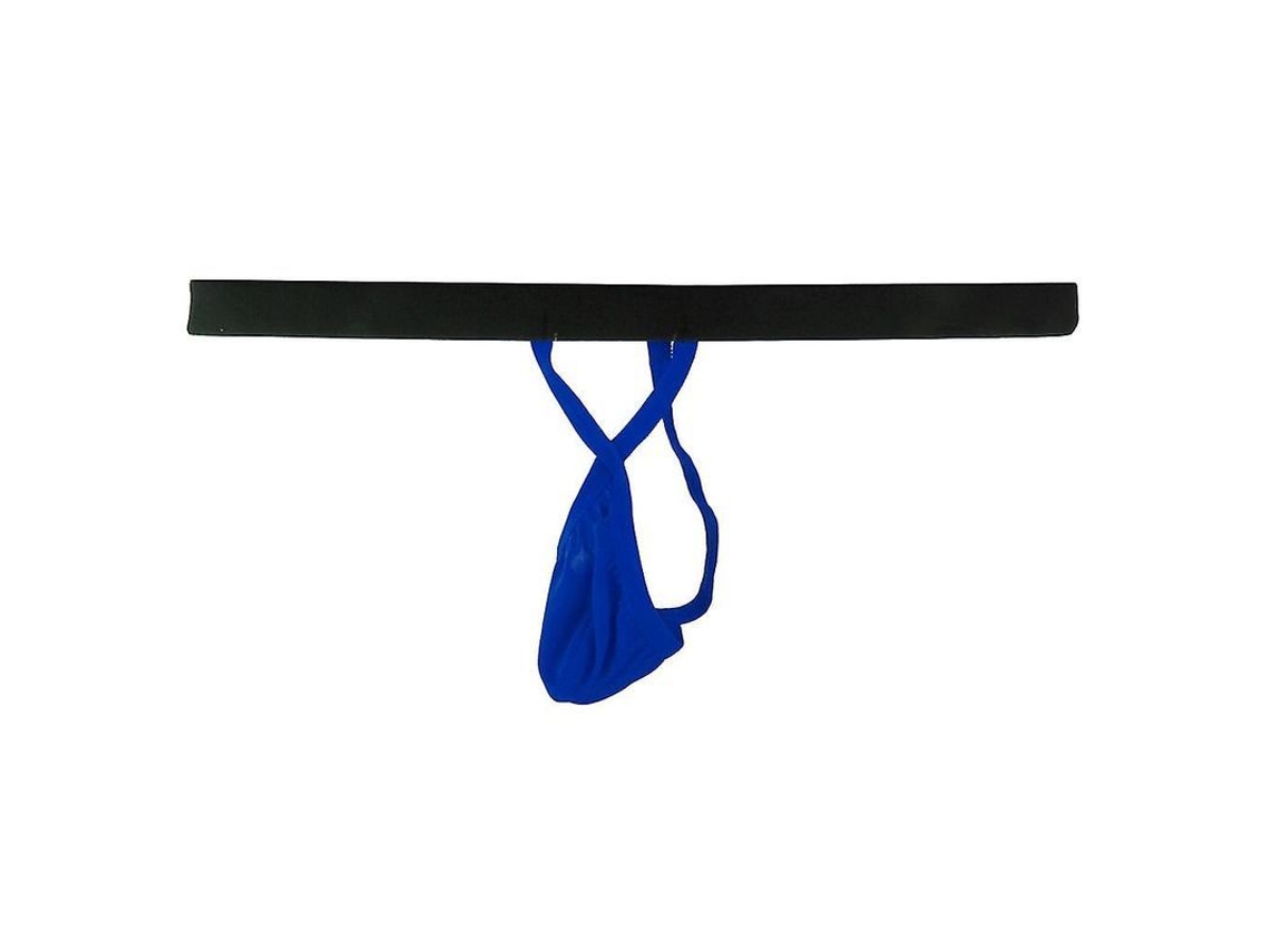 2026 cueca T back G string para Homem Azul, Design Sexy, Elástico Preto, Transpirável e Confortável