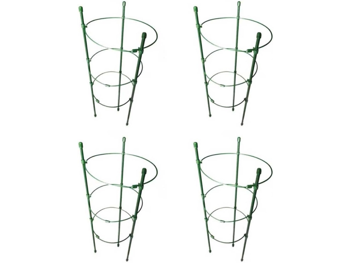 Kit de 4 Treliças de Ferro com Pontas Afiadas, 45 Cm de Altura, na Cor Verde, para Plantas Trepadeiras. Impede Que CHABERLU