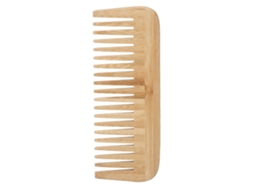 Pente de bambu portátil, seguro e ecológico, com dentes largos (2026), estrutura flexível, ideal para cabelos molhados, uso doméstico e viagens.