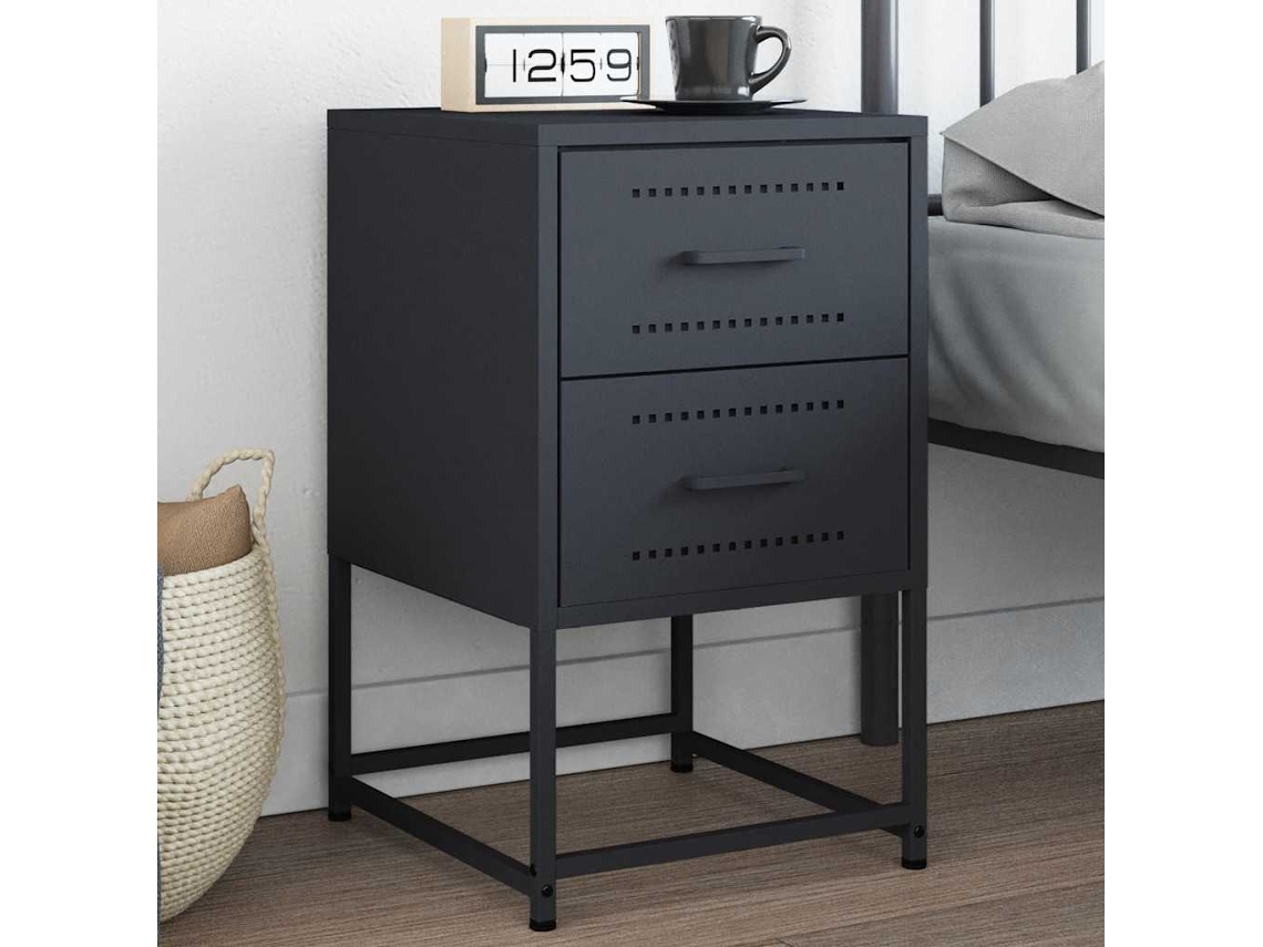 Mesa De Cabeceira | Criado-mudo | Armário De Cabeceira 36x39x60,5 Cm Aço Antracite