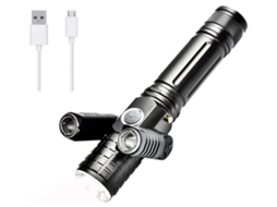 Tocha Tactica 1000lumens 3lampadas 300graus 4modos Ipx8 Camping/ar Livre Preto Yizhood
