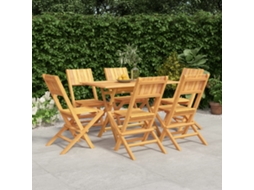 Vidaxl Conjunto De Jantar Para Jardim 7 Pcs Madeira De Teca Maciça