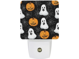 Luz Noturna Led De Abóbora Fantasma Halloween Com Sensor Crepuscular