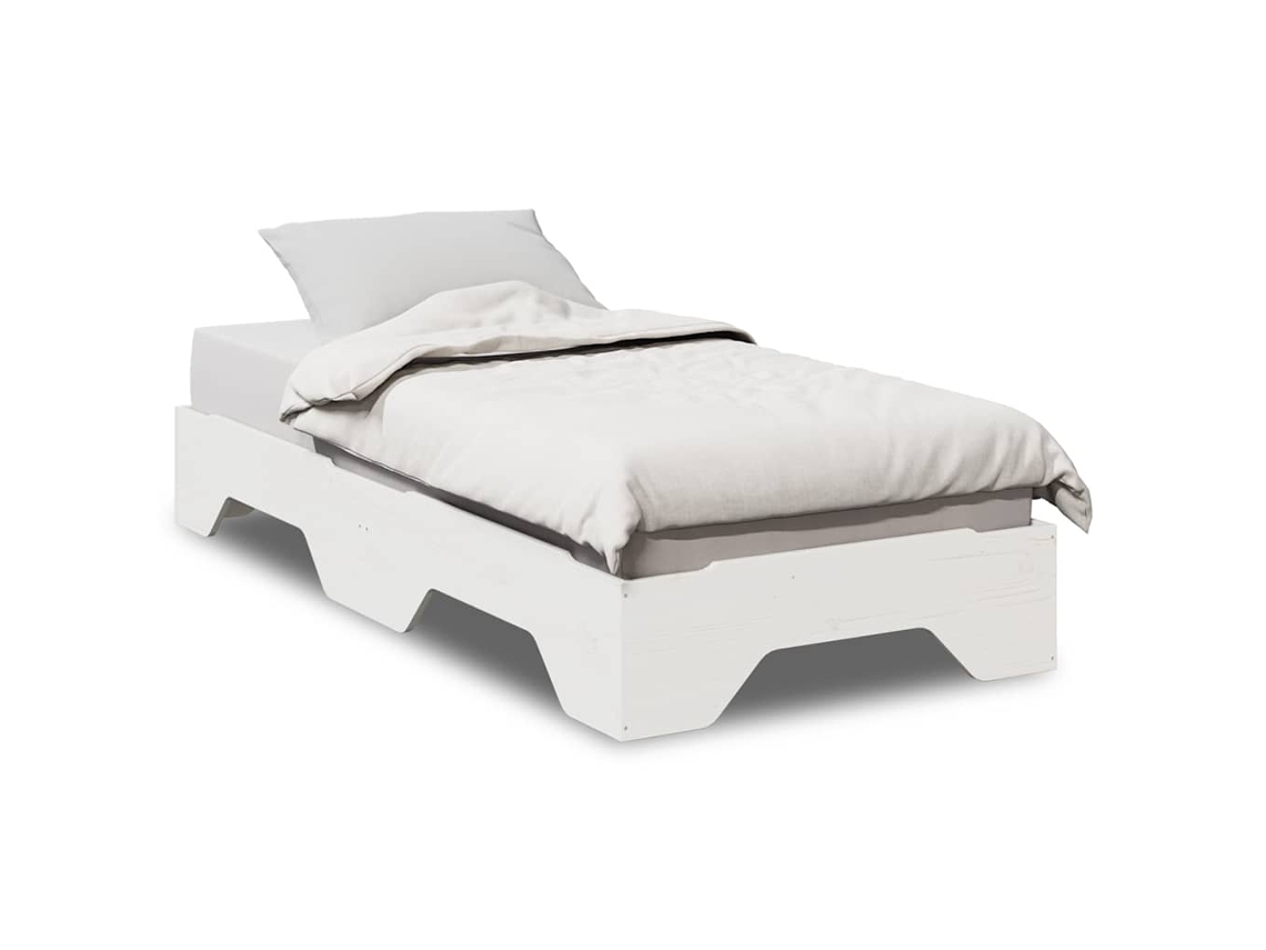 Cama Sem Colchão Empilháveis Madeira Maciça Branco MAISON EXCLUSIVE (75x190 cm)