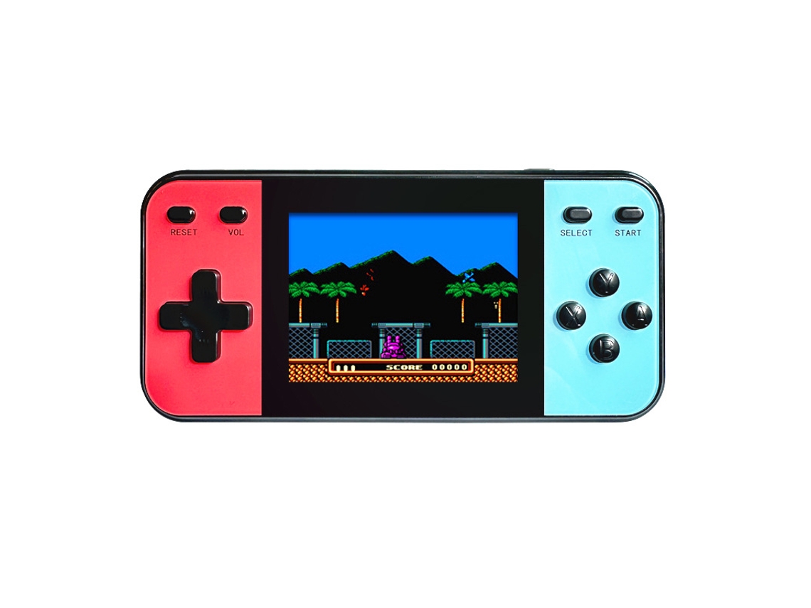 Consola Portátil HEXINYIGJLY Retro 600 Jogos, 3'' ecrã, recarregável, portátil, crianças e adultos, azul