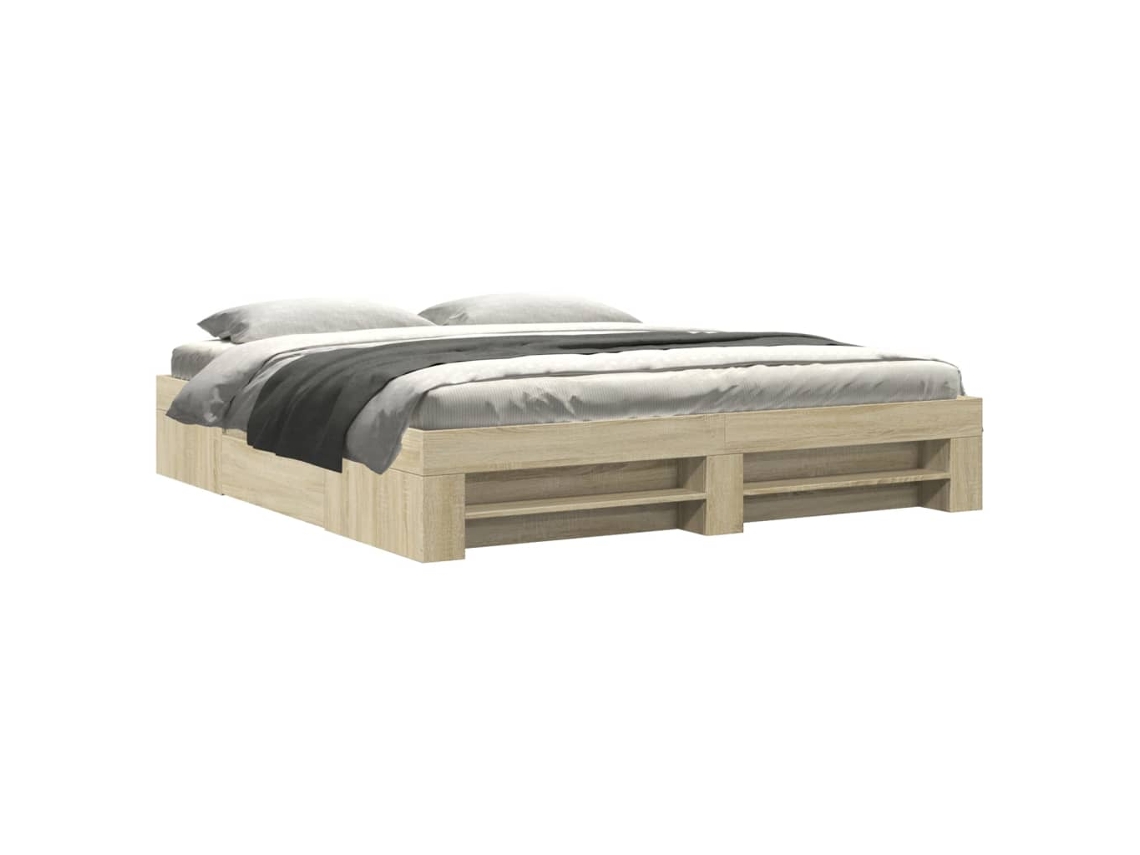 Bed Frame, Bed Frames Vidaxl Marrom Madeira Processada (180 X 200 Cm)