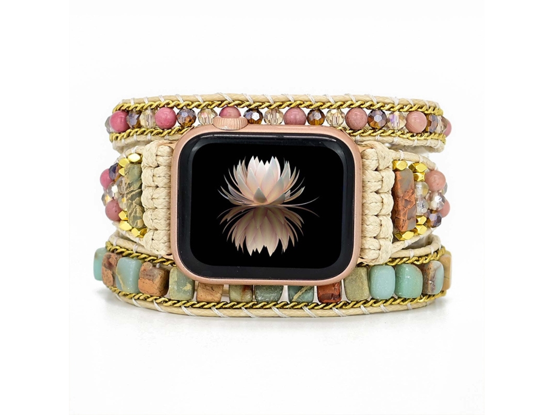 2026 cordão de Relógio com Miçangas e Trançado Boho para Iwatch