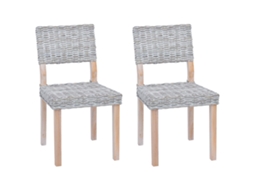 Cadeira de Jantar 2 Pcs Branco Lavado 46 X 55 X 84 Cm VIDAXL