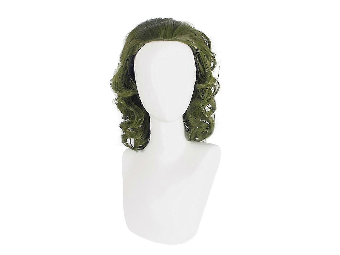 Peruca Verde para Fantasia de Palhaço, Peruca Curta e Ondulada Masculina, Peruca com Efeito de Palhaço para Festa de Halloween. TAISHENGDA