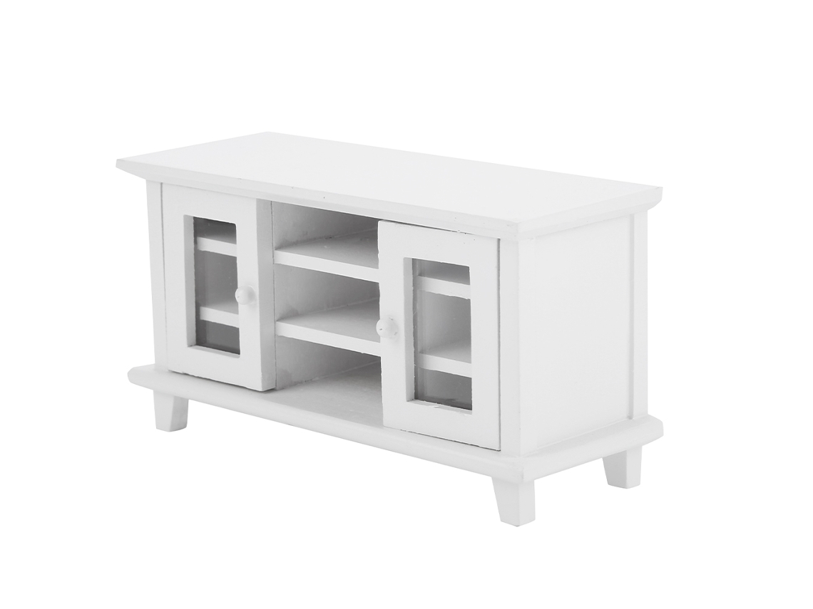 Mali móvel de Tv Miniatura Madeira 1:12 para Casinha de Bonecas Branco Presente Infantil