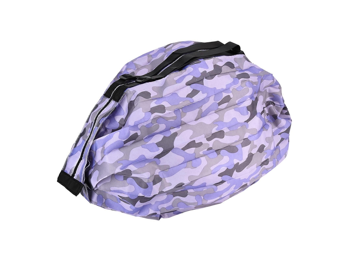 Bolsa de Armazenamento Alta Capacidade, Ombro Única Impermeável para Viagens, Compras Portátil Dobrável, Camuflagem Roxa. GOKOCO