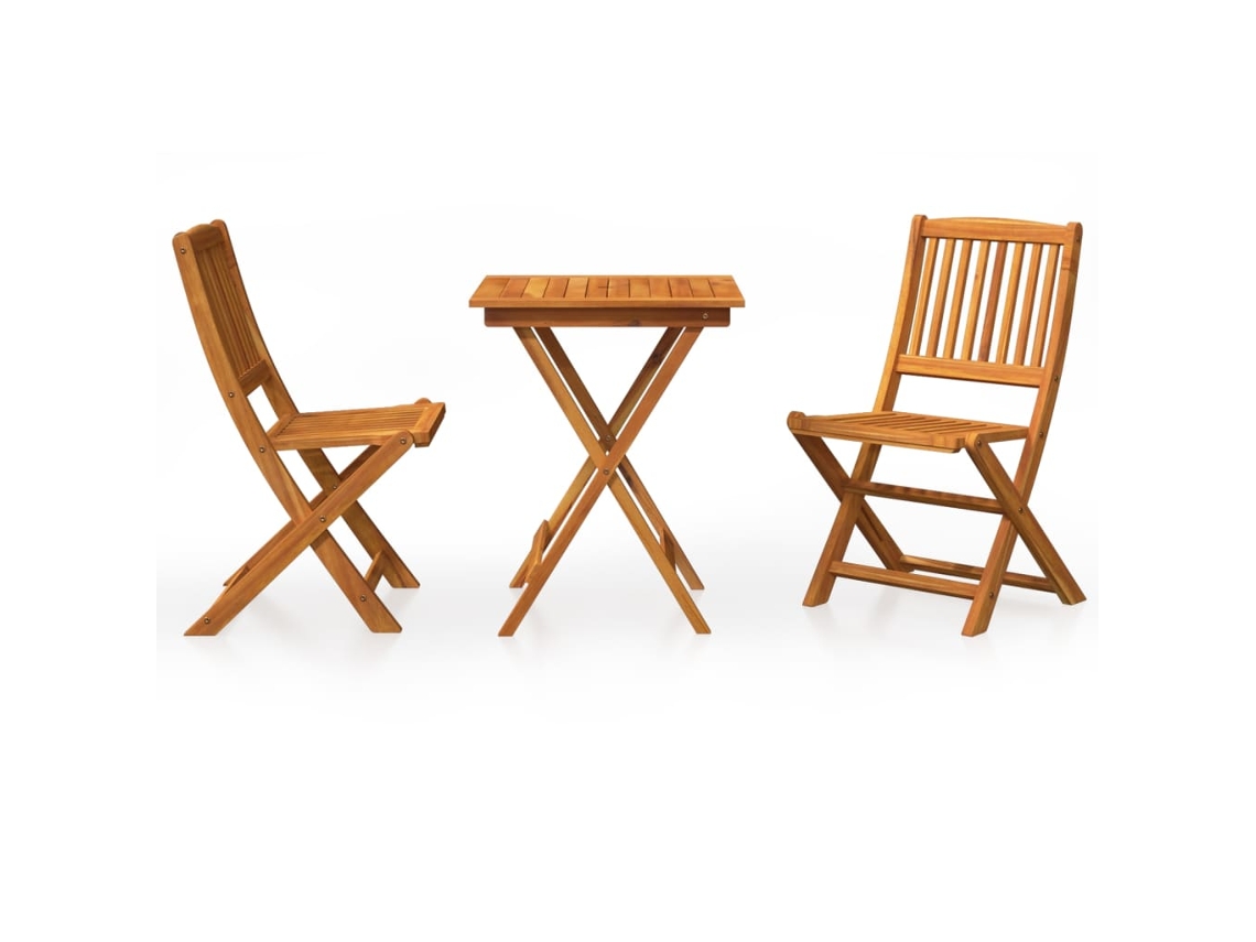 Conjunto de 3 Jantar Dobrável para Jardim Madeira Acácia Maciça MAISON EXCLUSIVE