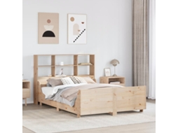 Cama Com Estante Sem Colchão 120x190 Cm Madeira Maciça
