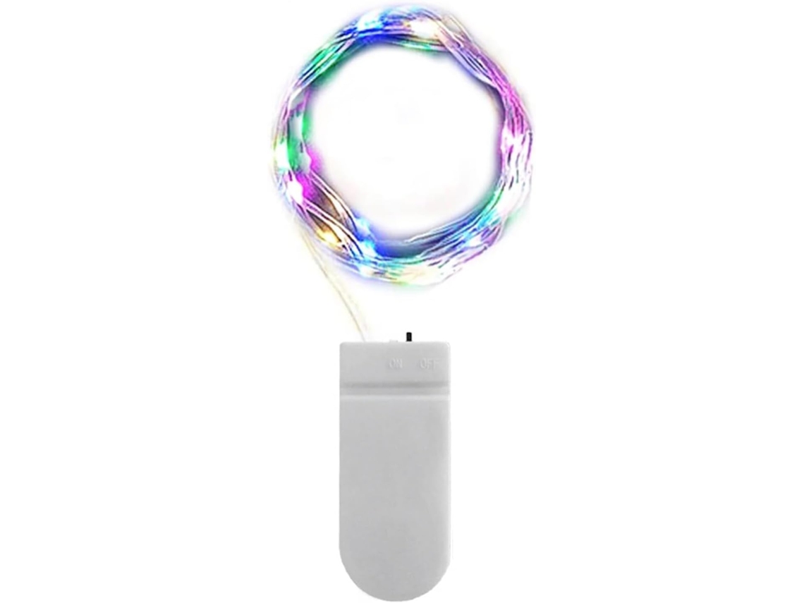 12 Luzes De Fada A Pilha, Fio Liga Metálica, 2m Led, 20 Leds, Bateria