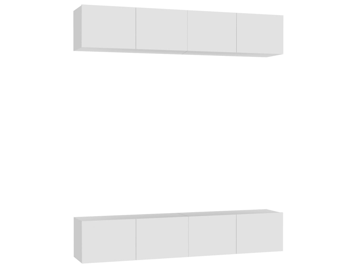 TV Móveis 4 Peças 80x30x30 Cm Contraplacado Branco MAISON EXCLUSIVE