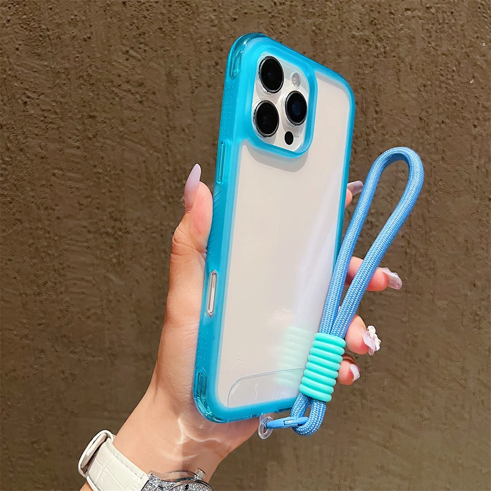 (iphone 17 Air, Azul) Capa Transparente Para Iphone, Resistente A Impactos E Protetora, Ideal Para Meninas.