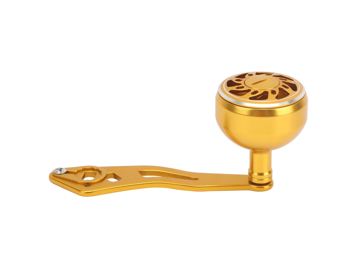 Manopla De Molinete De Pesca Aluminio Baitcasting Dourado