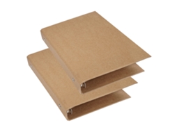 Pacote com 2 Fichários de Argolas Tamanho A5, Capa de Papel Kraft Recarregável, 6 Furos, Fichário para Caderno/ Diário BRILVIBERA