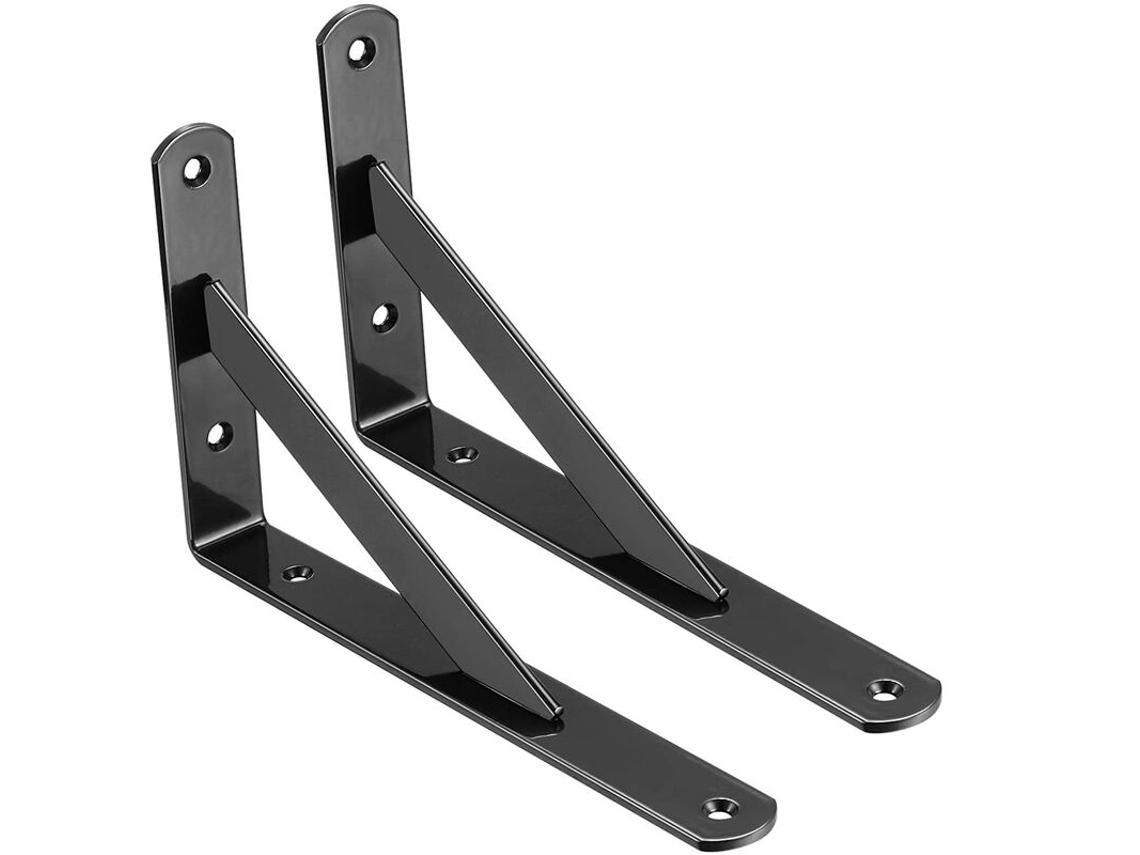Suporte Triangular Para Prateleira, 2 Unidades, Madeira, 90°, Para Parede, Com Parafusos