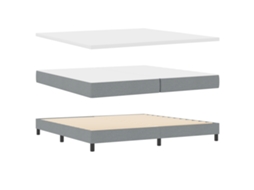 Conjunto 1 Cama Box Vidaxl Cinzento-claro Tecido (200 X 200 Cm)