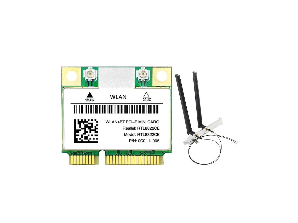 Lurelia Placa Wi-fi Mini Pcie Rtl8822ce Wi-fi 5 1200 Mbps 300 Mbps Dual Band 2,4/5 Ghz Bluetooth 5.0