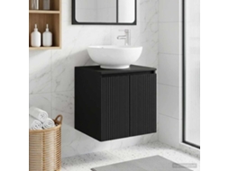 Vidaxl Vaidade Com Pia Suspensa Preto 49,5 X 44,5 X 65 Cm