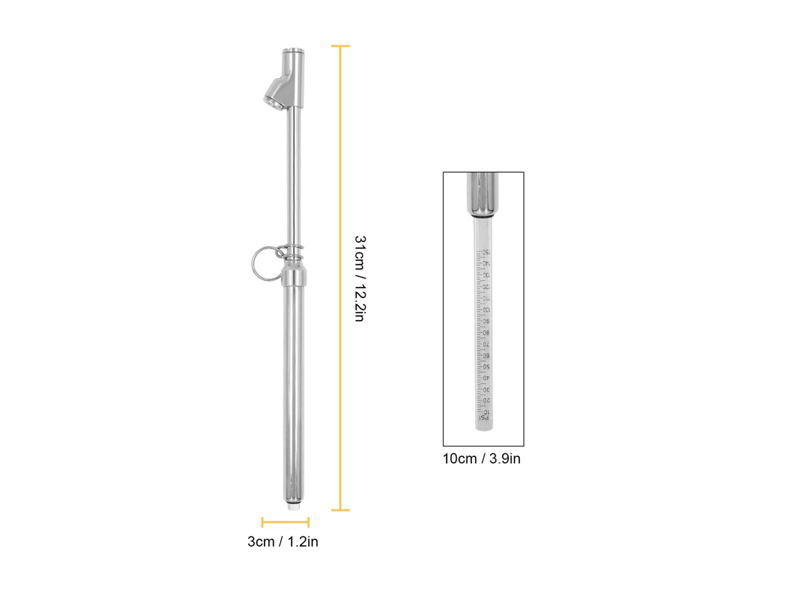 Laxiscreed Conjunto De Manómetros De Pneus De 4 Peças Com Cabo Duplo E Medição Até 160psi
