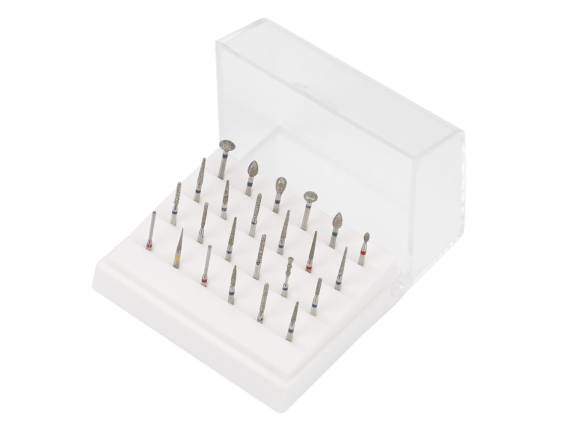 24 Peças/conjunto Fg 1.6mm Brocas Dentales Para Polimento De Abutment De Porcelana Com Ombro