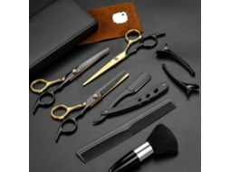 Kit De Tesoura De Corte Cabelo, 11pcs Ferramenta Profissional Para Corte De Cabelo, Para Cabeleireiros Ou Uso Doméstico (preto-dourado) Cuich