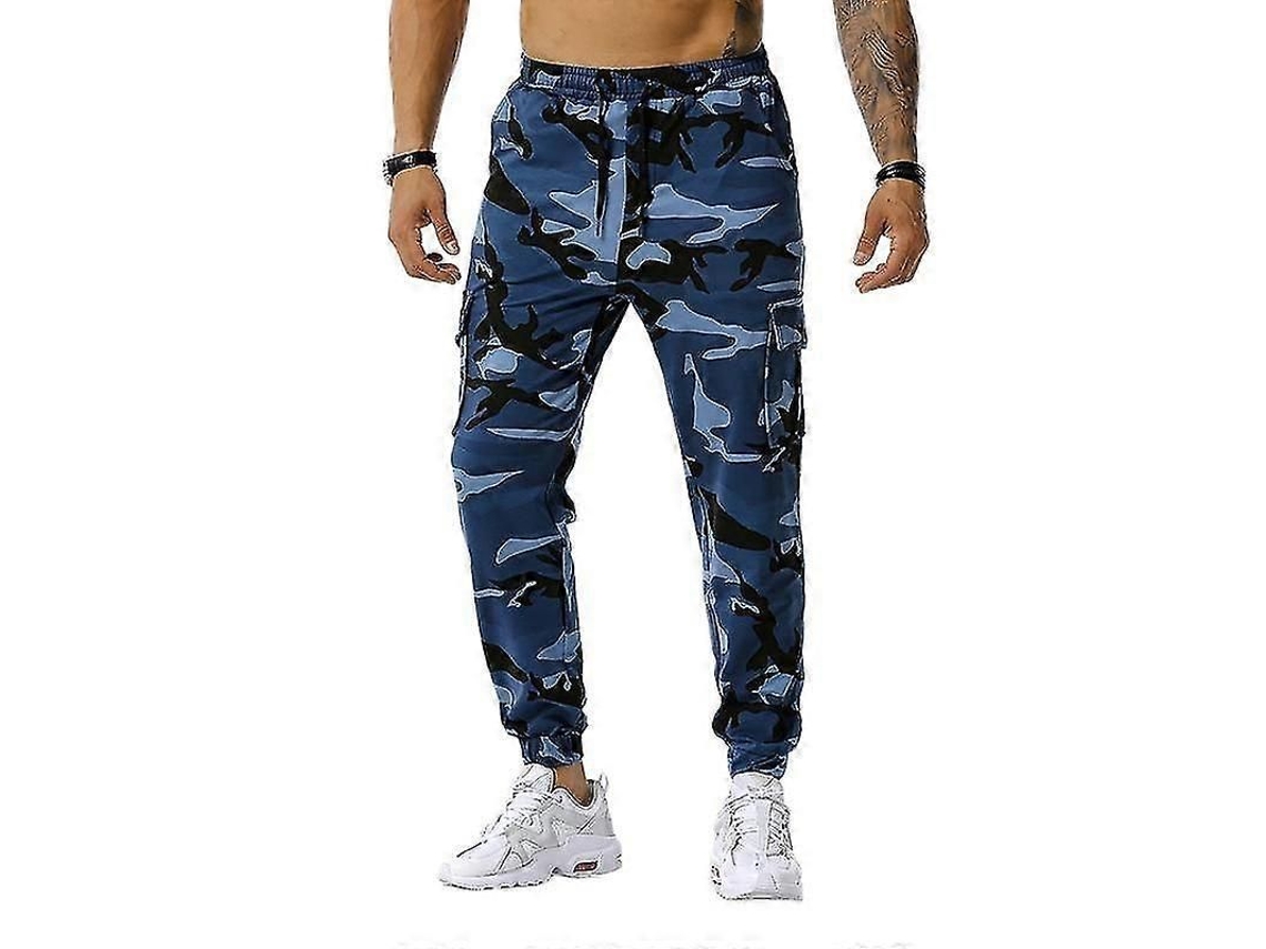 Calças De Pencil/chaps Amplo Cintura Média Sem Cinto Tecido De Algodão Misturado Diário Pé Pequeno Elástico Leve Blue-1