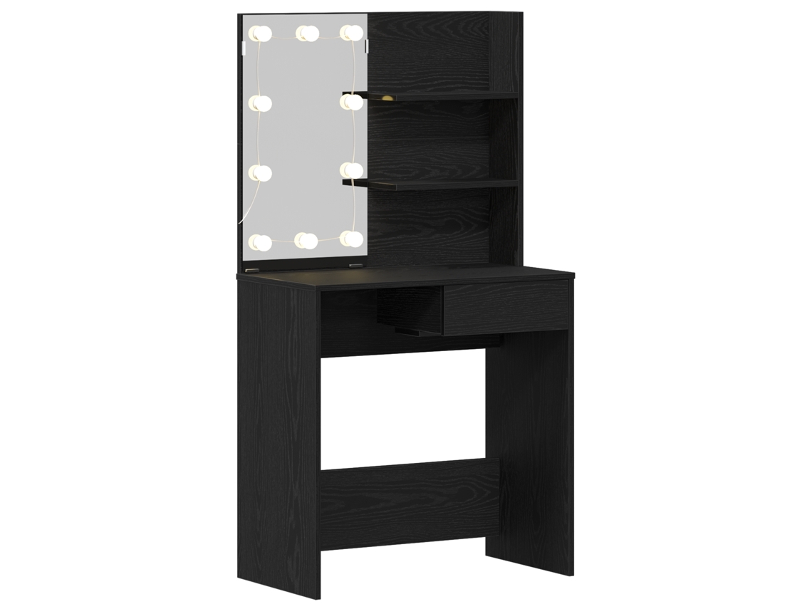 Conjunto 1 Vaidade Para Quarto Vidaxl Preto Derivados De Madeira (74,5 X 40 X 141 Cm)