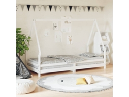 Vidaxl Estrutura De Cama Infantil 80x200 Cm Pinho Maciço Branco
