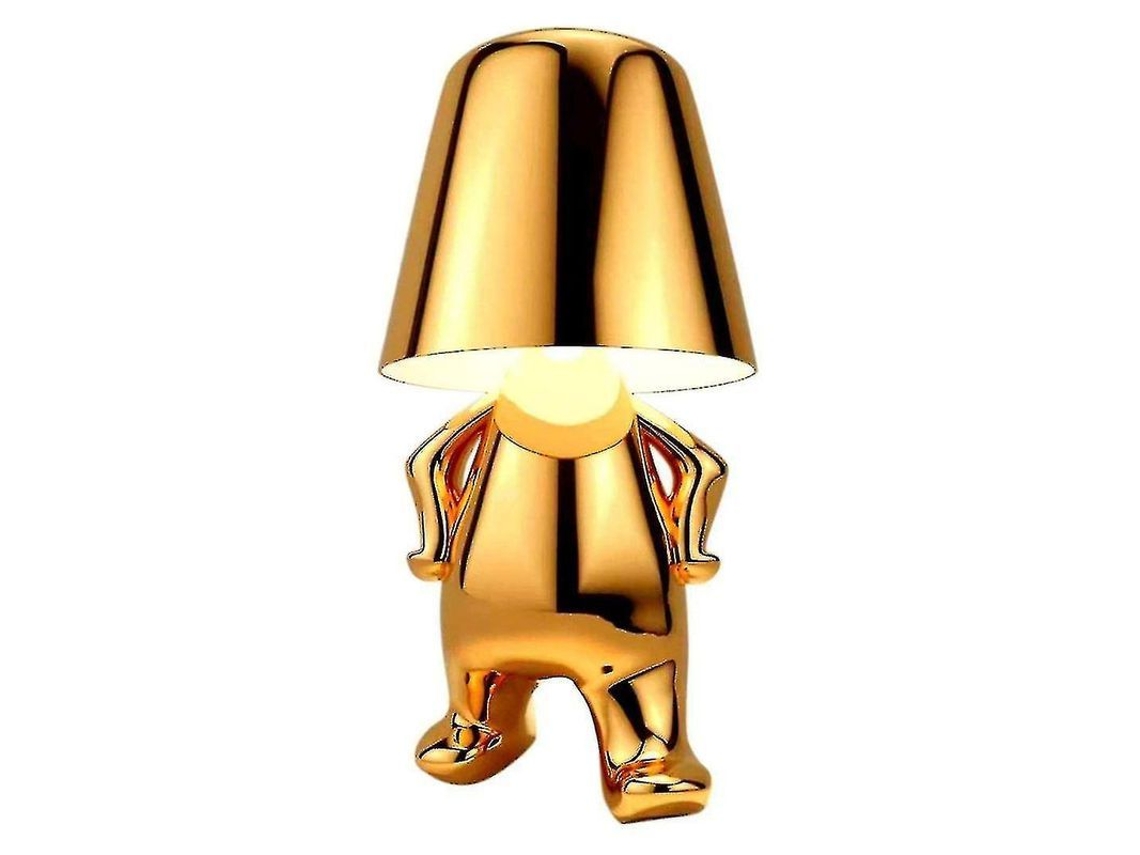 Lâmpada De Mesa De Cabeceira Touch Gold Thinker Sem Fio Recarregável Com Carregamento Usb Decorativa C Ouro