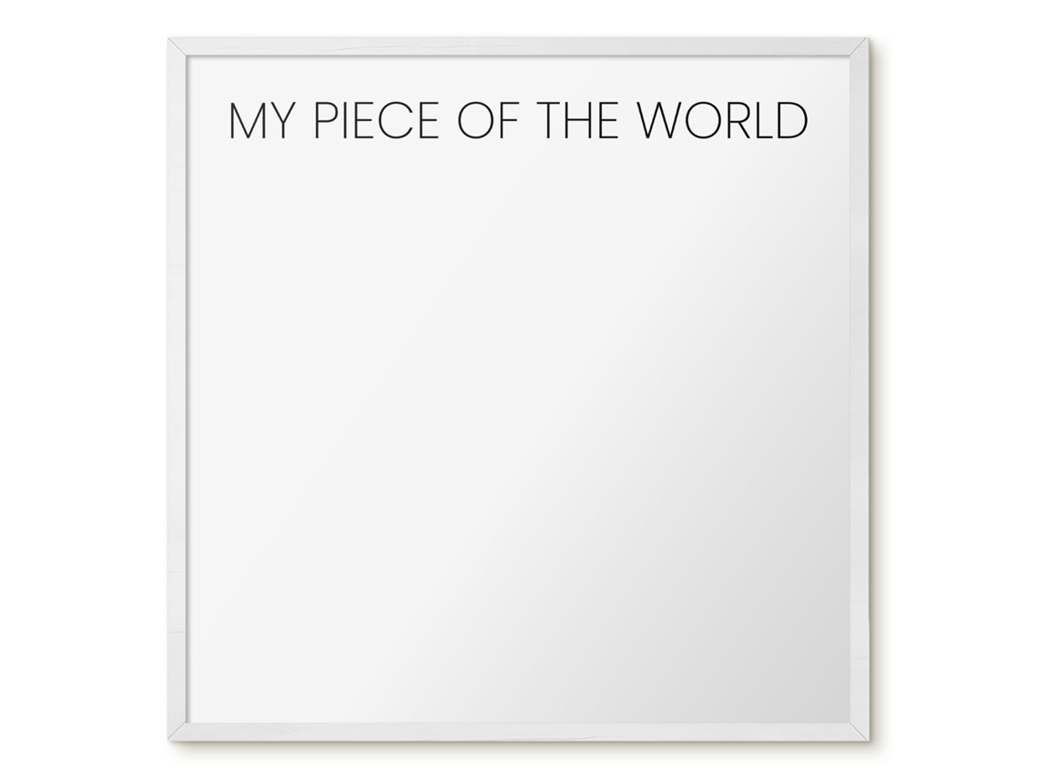 Quadro magnético de parede "Meu Pedaço do Mundo" para quarto Espelharte (50x50 cm)