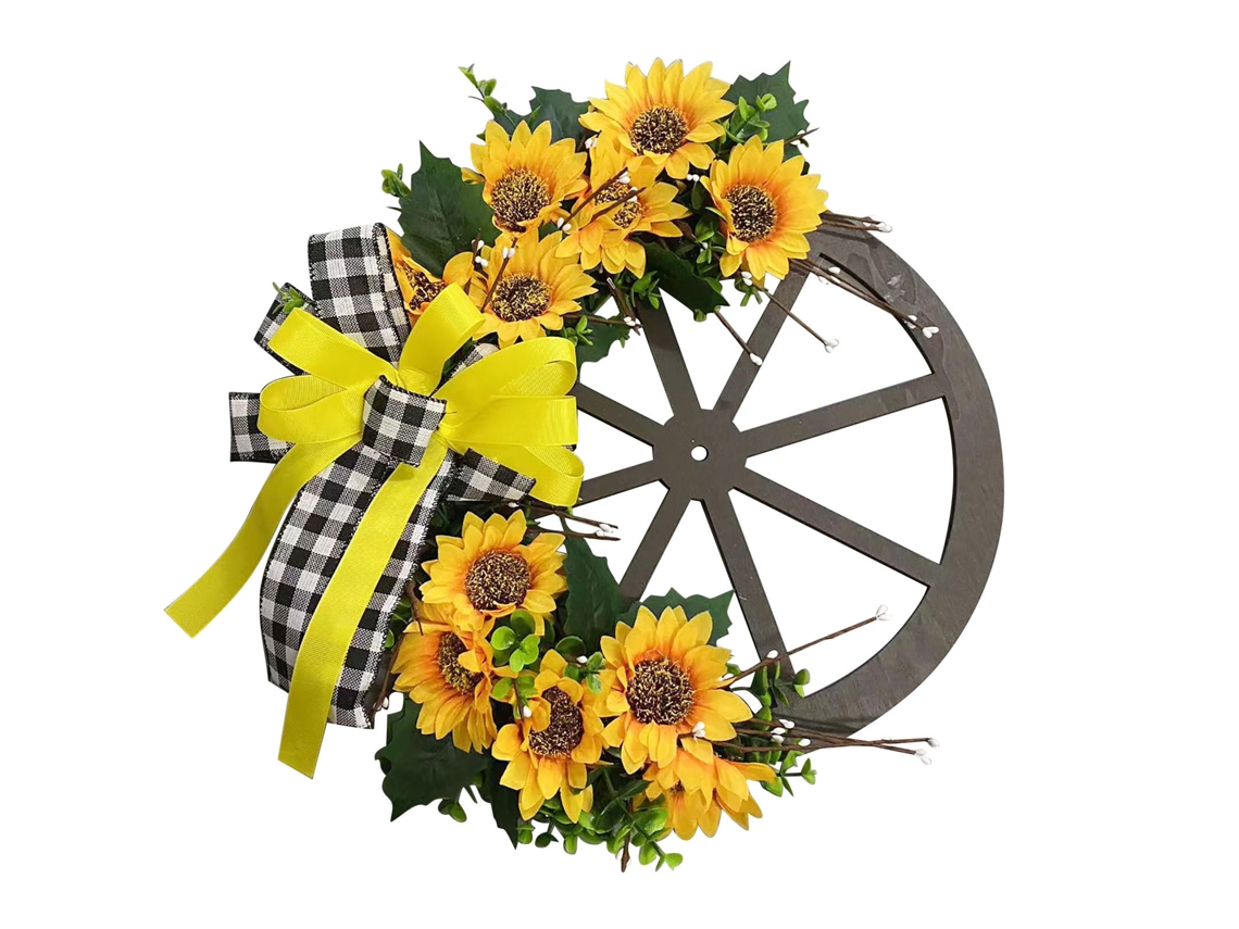 Coroa de Girassol com Laço para Decoração de Parede LAXISCREED