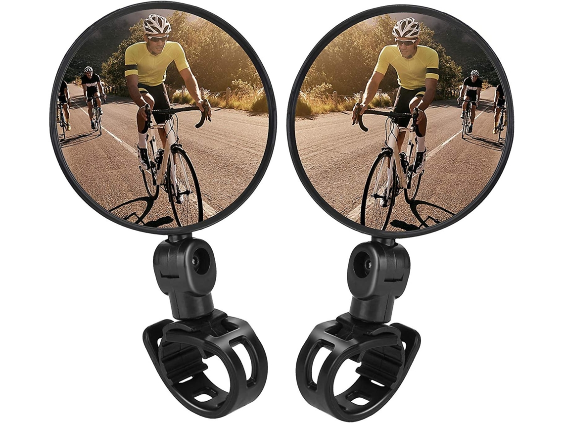 Rebe-espejos Retrovisores Para Bicicleta, Espejos Convexos Plásticos, Mango Giratorio Ajustable, Instalación Sin Herramientas