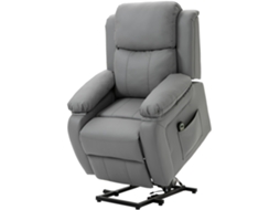 Cadeira Relax Lift 76x90x105 Cm com Reclinação Elétrica 160°, Apoio para os Pés Cinza | S/MARCA