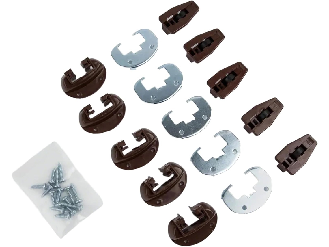 Conjunto De 5 Corrediças Para Gavetas Com Base Metálica E Parafusos Peças Reposição Cômodas, Cristaleiras E Mesas De