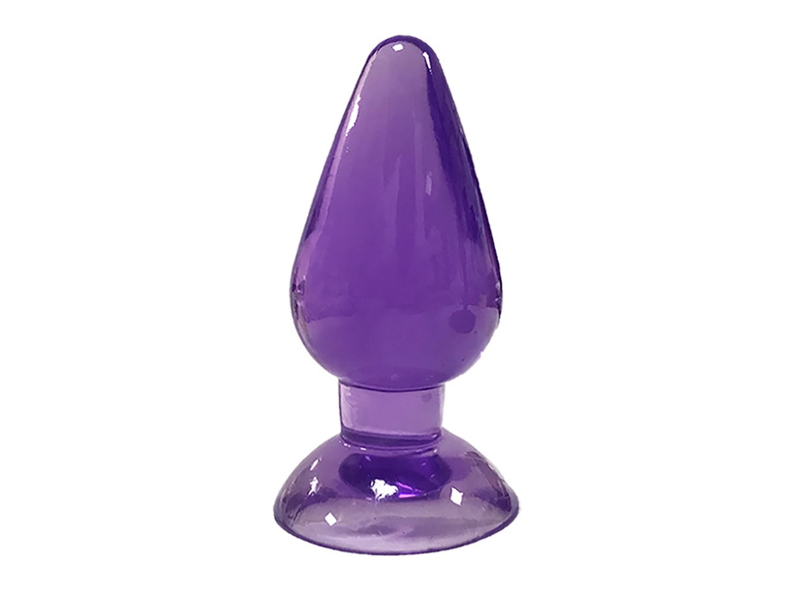Brinquedo Treinador Plug Anal De Silicone Macio Inodoro Superfície Lisa Sucker Roxo M