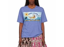 Rockinstone Jaws Movie Billboard2 Heather Light Blue Adult T-shirt Size:xl