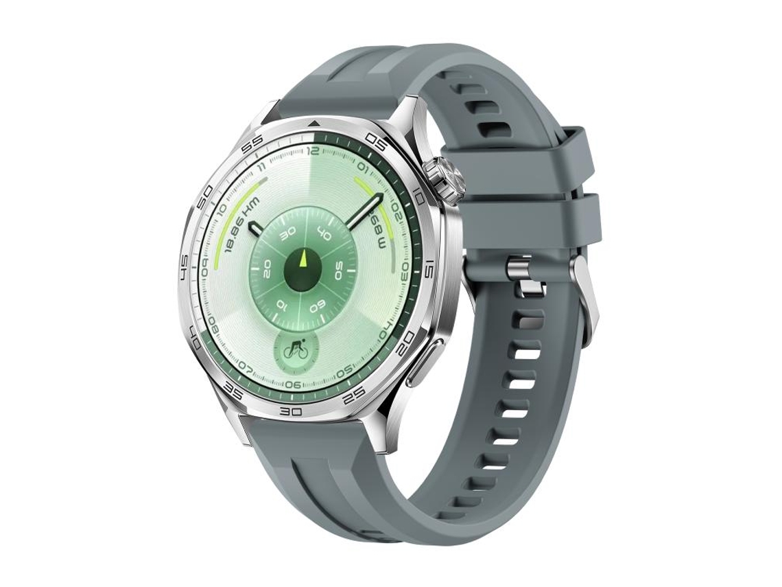 Bracelete para Huawei Watch Gt 6 XIAOMOYU em Silicone com Fivela Prateada de Liberação Rápida Cinza Escuro (46mm)