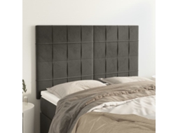 Vidaxl Cabeceira Cinza Escuro 144x5x118/128 Cm Veludo