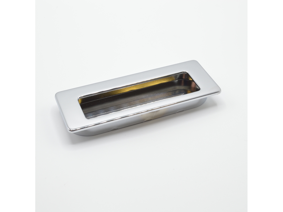 Puxador Retangular para Móveis Zamac 113x42 Mm Cromado Brilhante HARDWAREXCHANGE