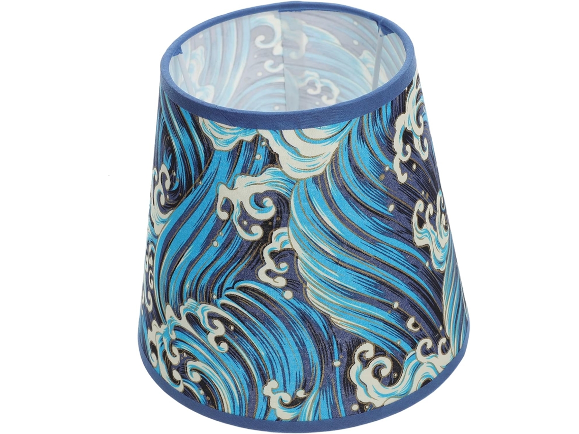 Capa de Mesa Decorativa em Tecido com Estampa de Ondas do Mar para Abajur. SFUSHOS