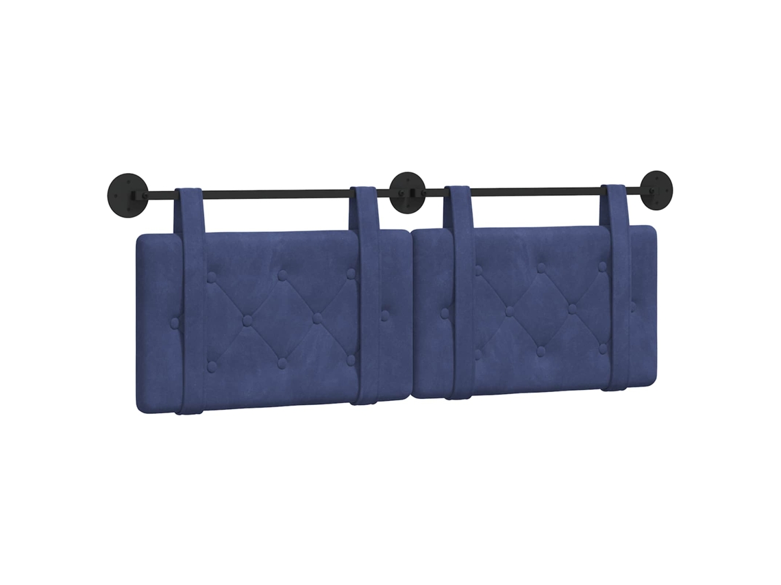 Conjunto 1 Cabeceira Suspensa Vidaxl Azul Veludo (150 X 55 X 5 Cm)