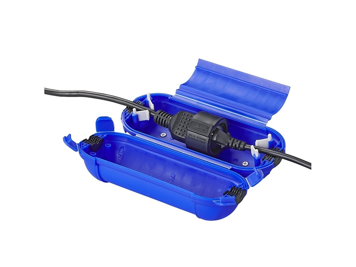 Caixa De Segurança Para Ficha E Conector Schuko Azul