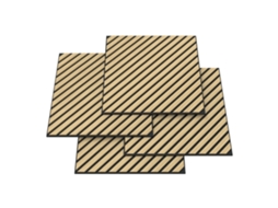 Conjunto De 4 Painéis Acústicos 3d Vang Com Lâminas Diagonais 1,44 M² Carvalho Neu.holz