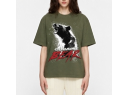 Rockinstone Cocaine Bear Movie Poster Light Solid Military Green Adult T-shirt Size:l