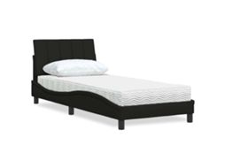 Vidaxl Cama com Colchão Hanko 90x190 Cm Tecido Preto